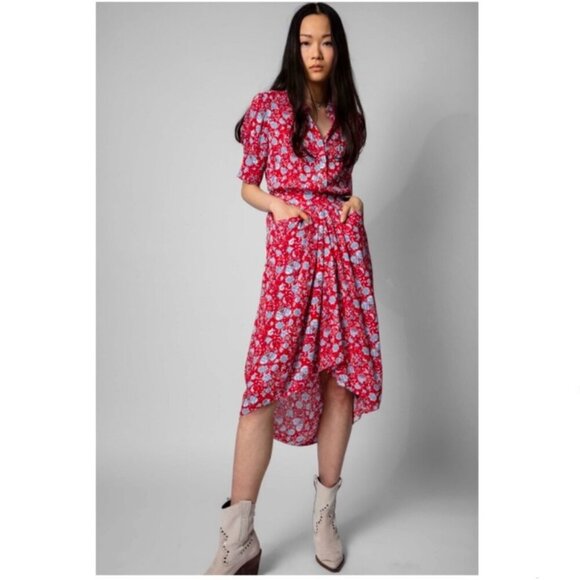 Zadig & Voltaire Rima Flower Field Midi Dress - Picture 1 of 12